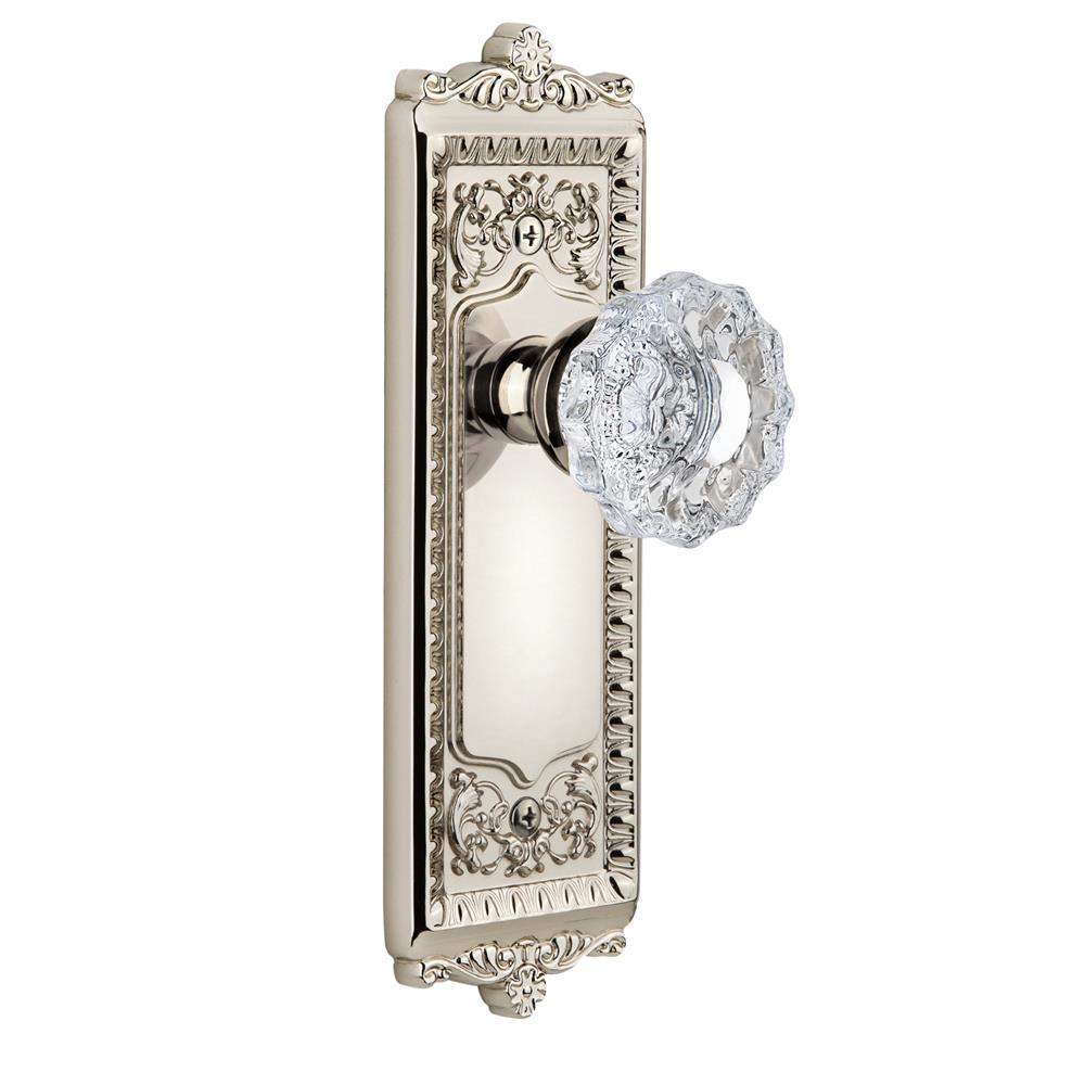 Grandeur by Nostalgic Warehouse WINVER Complete Passage Set Without Keyhole - Windsor Plate with Versailles Knob in Polished Nickel